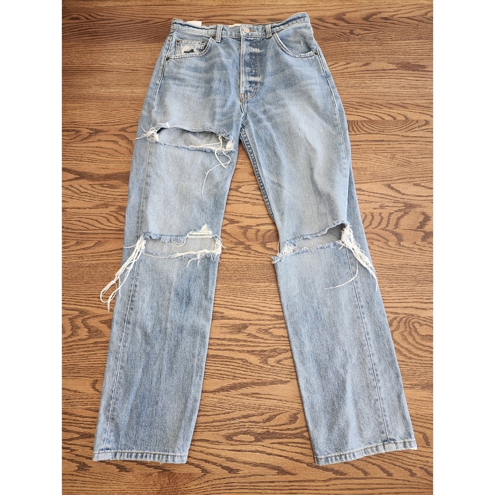 Reformation Cynthia High Rise Relaxed Distressed Jeans Womens Size 27 Oahu Wash